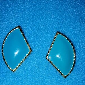Elegant Gold and Blue Women's Earrings